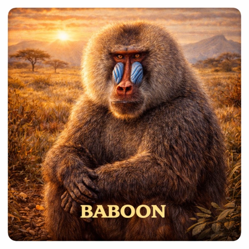 Fridge Magnet :Baboon