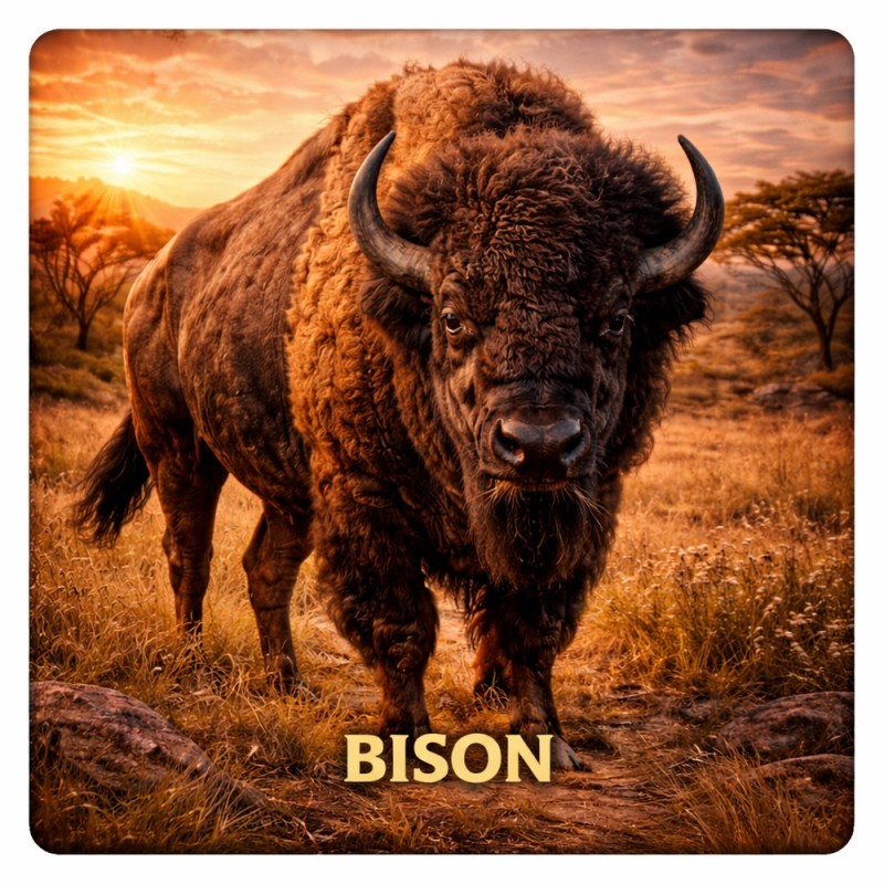 Fridge Magnet :Bison