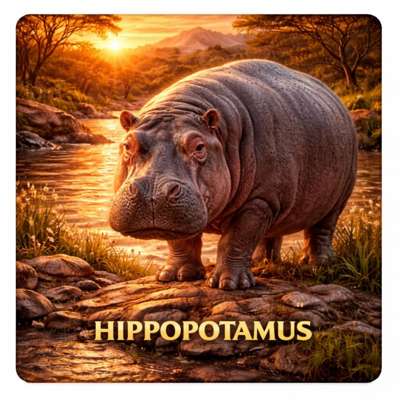 Fridge Magnet :Hippopotamus (2)