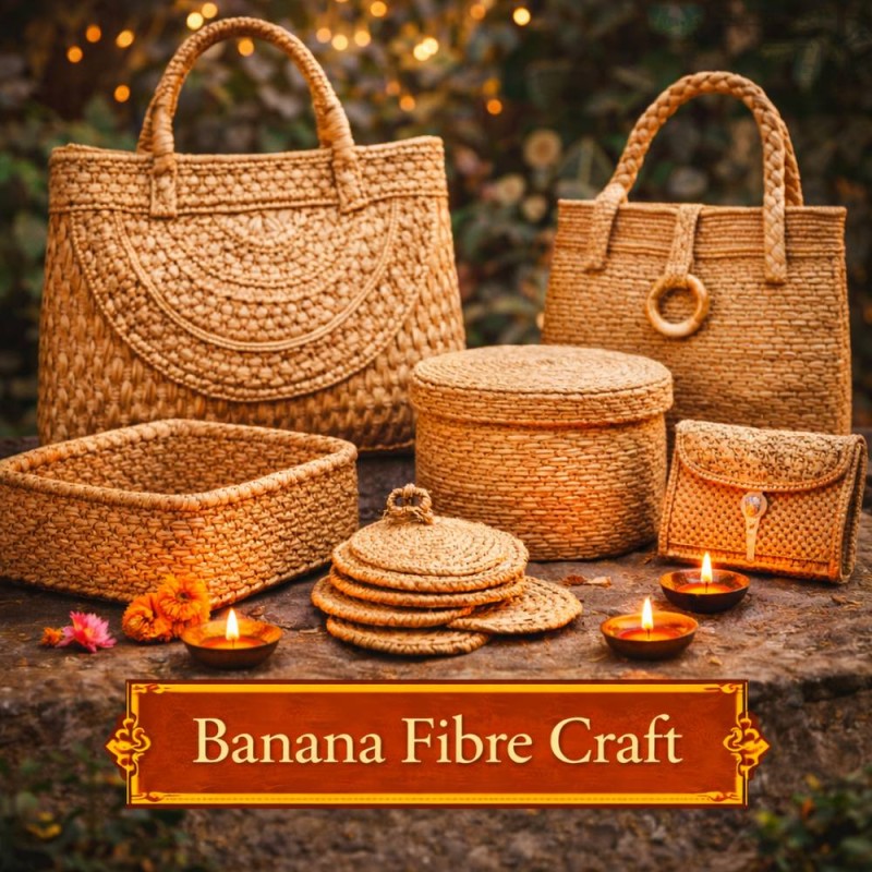 Fridge Magnet :Banana Fibre Craft