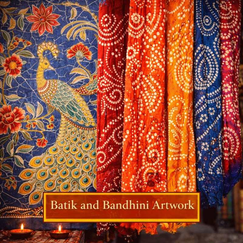 Fridge Magnet :Batik and Bandhini Artwork