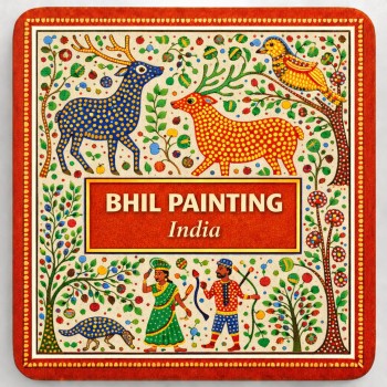 Fridge Magnet :Bhil Painting