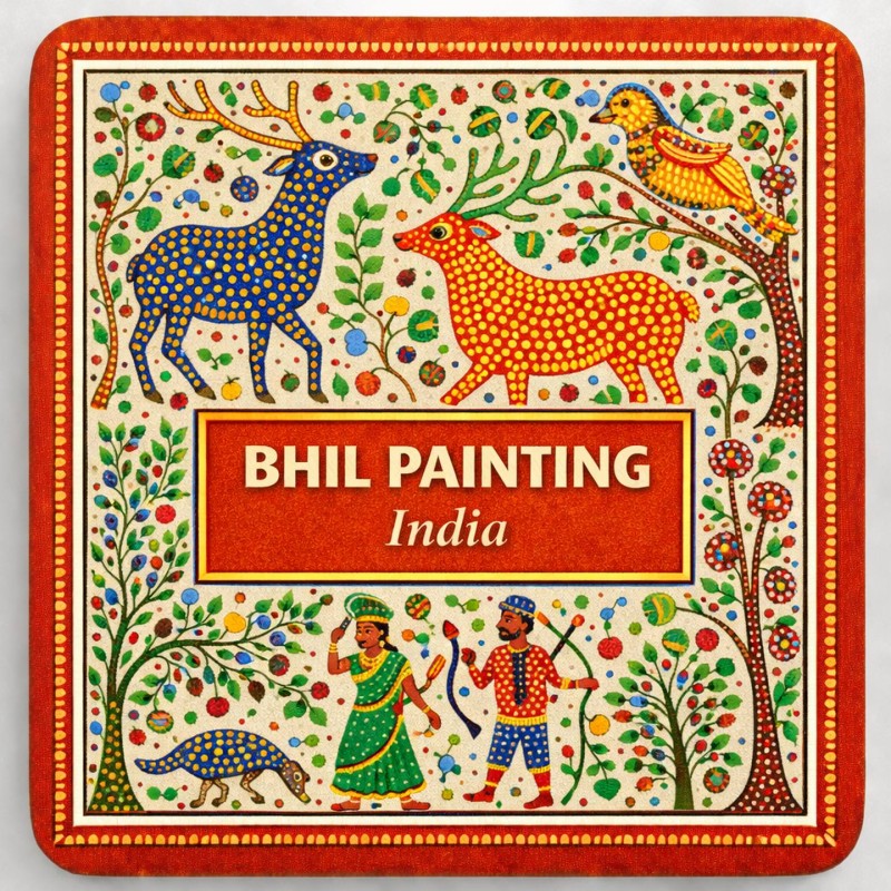 Fridge Magnet :Bhil Painting