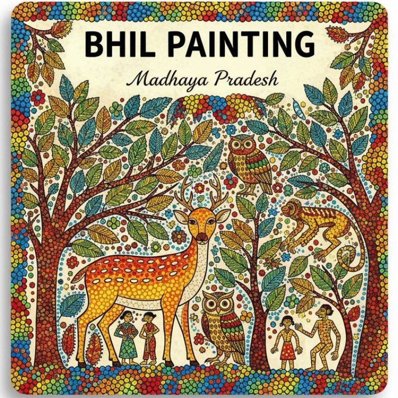 Fridge Magnet :Bhil Art Paintings and Art Collection