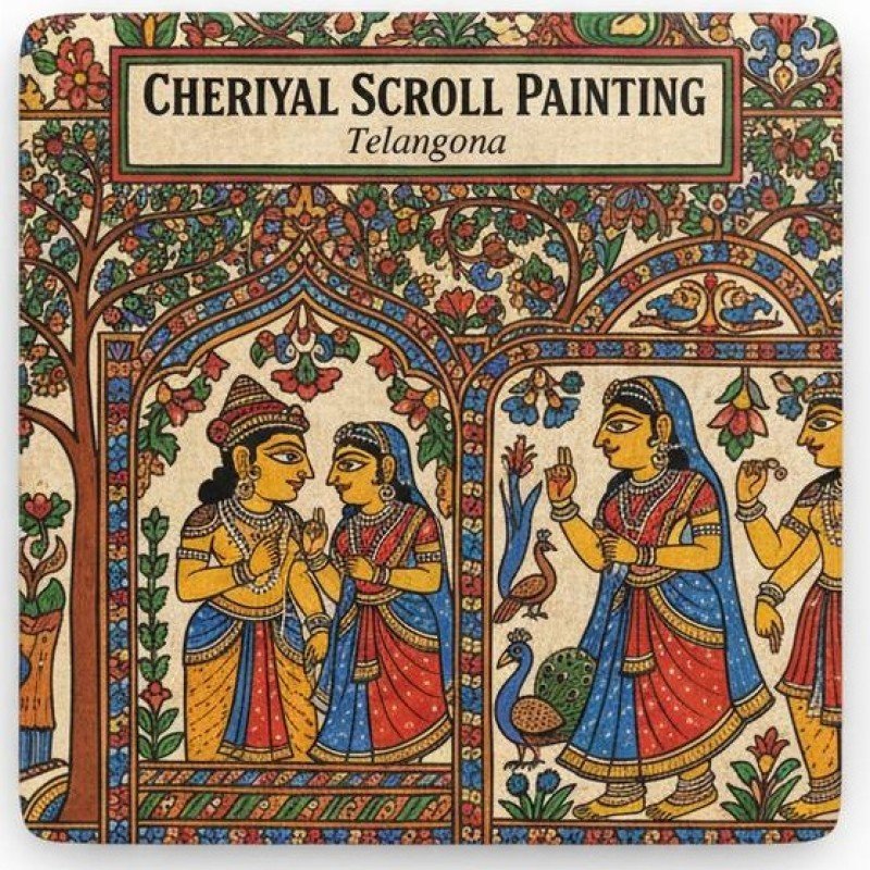 Fridge Magnet :Cheriyal Painting
