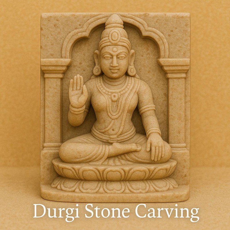 Fridge Magnet :Durgi Stone Carving