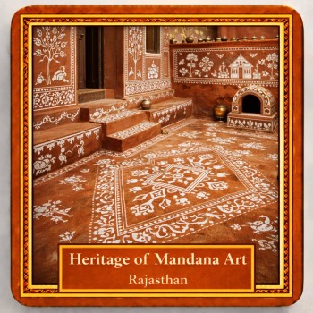 Fridge Magnet :Mandana Painting