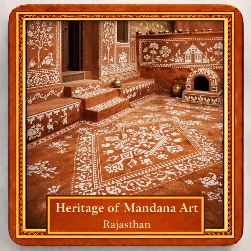 Fridge Magnet :Mandana Painting