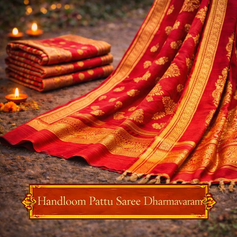 Fridge Magnet :Dharmavaram Handloom Pattu Sarres