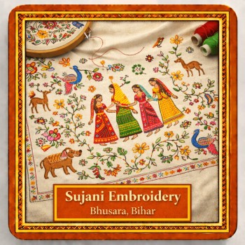 Fridge Magnet :Sujani Embroidery