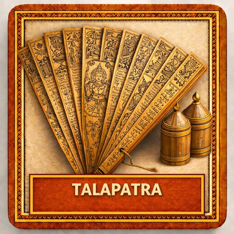 Fridge Magnet :Palm Leaf Engraving / Talapatra