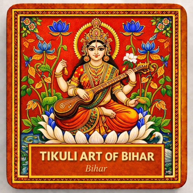 Fridge Magnet :Tikuli Art of Bihar
