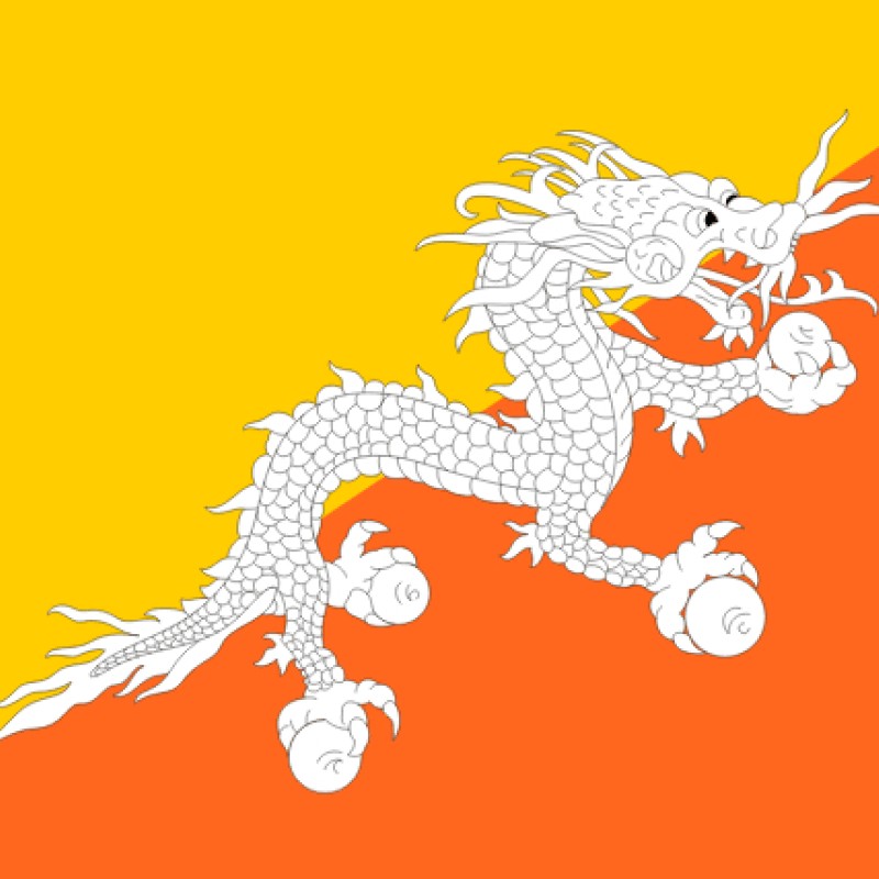 Fridge Magnet :Flag of Bhutan