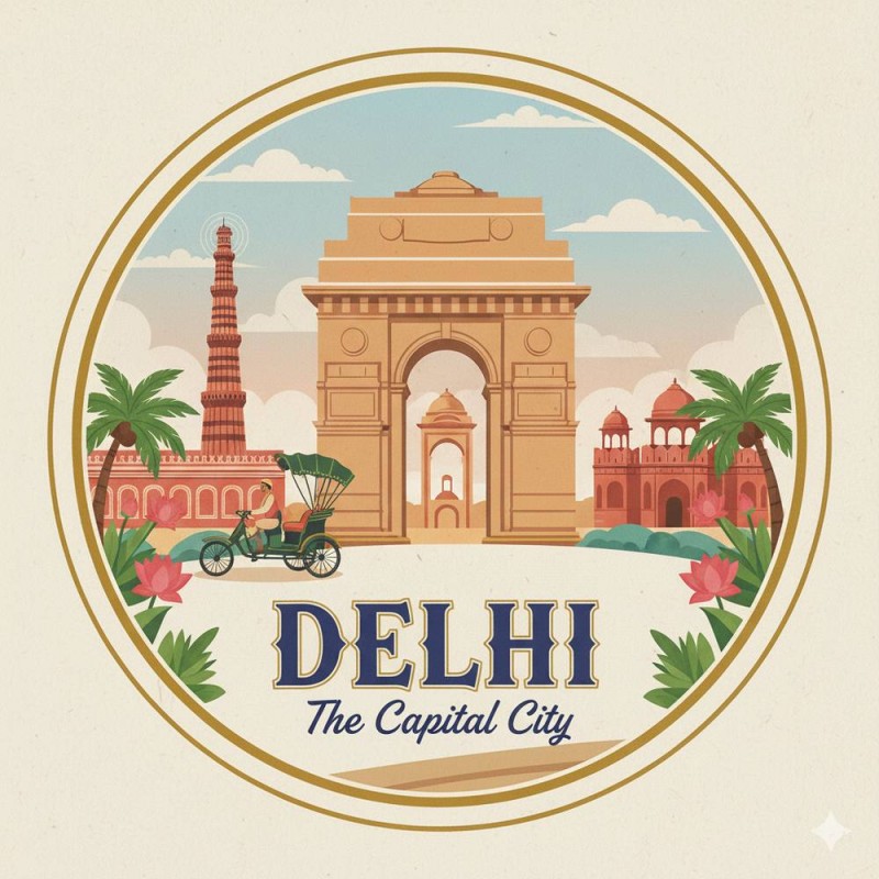 Fridge Magnet :Delhi City Fridge Magnet